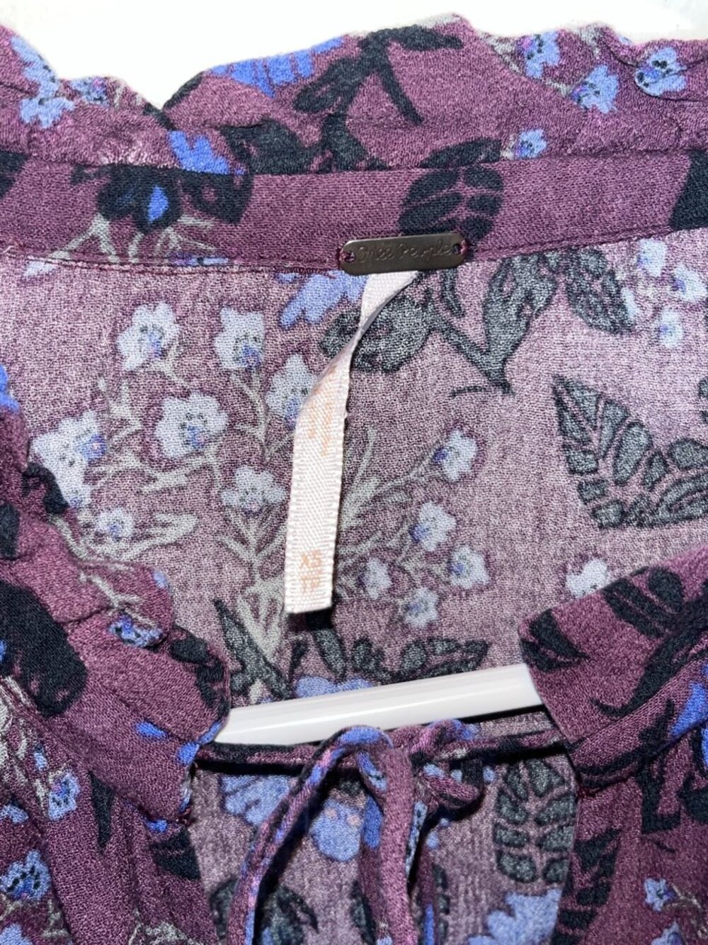 Free People Purple Floral Boho Magic Mystery Tunic Women XS - Picture 5 of 11